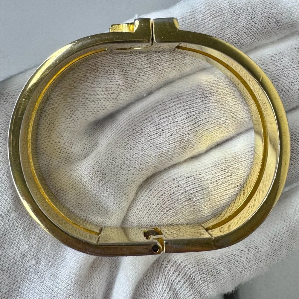 Loewe Vintage L-logo double cuff embossed bangle bracelet with COA - Picture 11 of 14